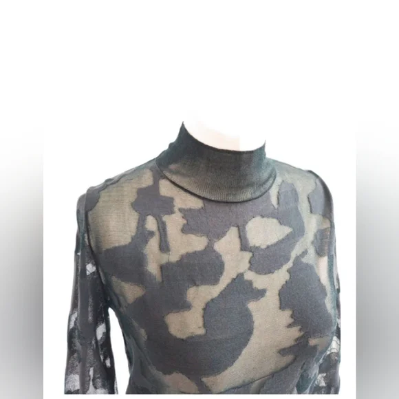 COS Abstract Art Detail Sheer Roll-neck Jumper - Picture 6 of 8